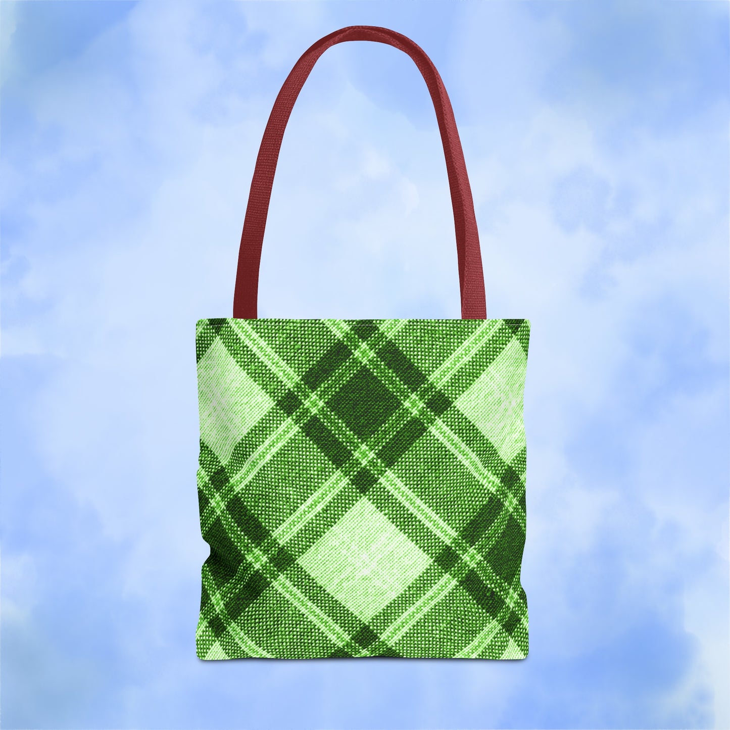 Lush Green Plaid Tote Bag