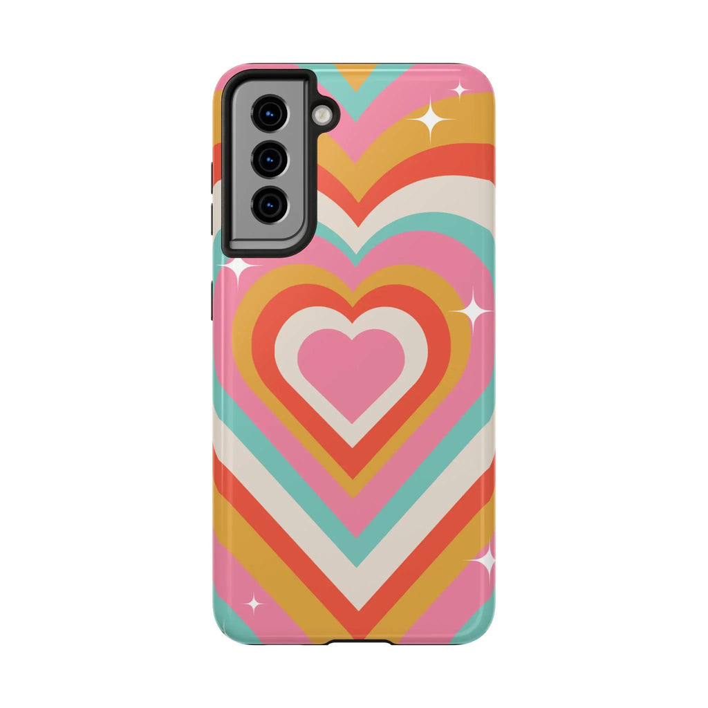 Psychedelic Hearts Phone Case (Apple & Android) - Pink Sweetheart