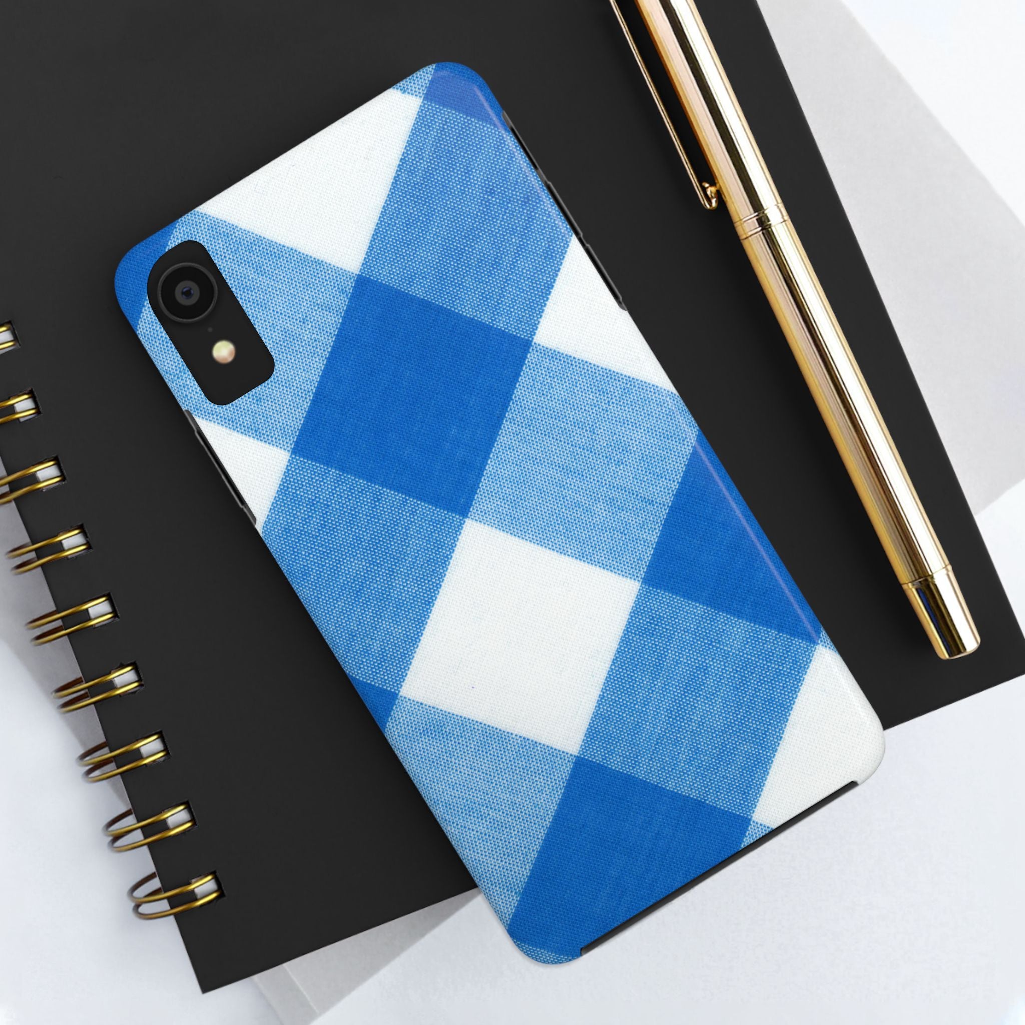 Classic Blue Gingham Phone Case (Apple & Android)