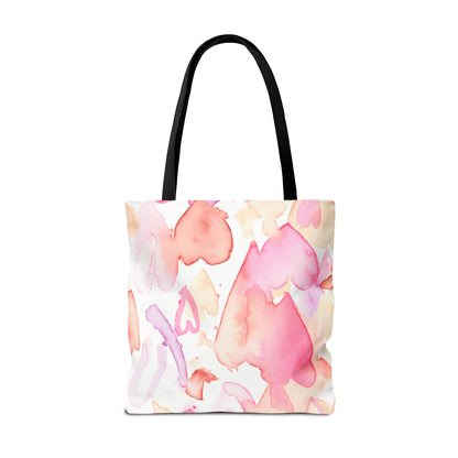 Watercolor Valentine Hearts Tote Bag