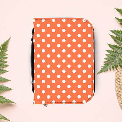 Orange Coral Polka Dot Book Cover