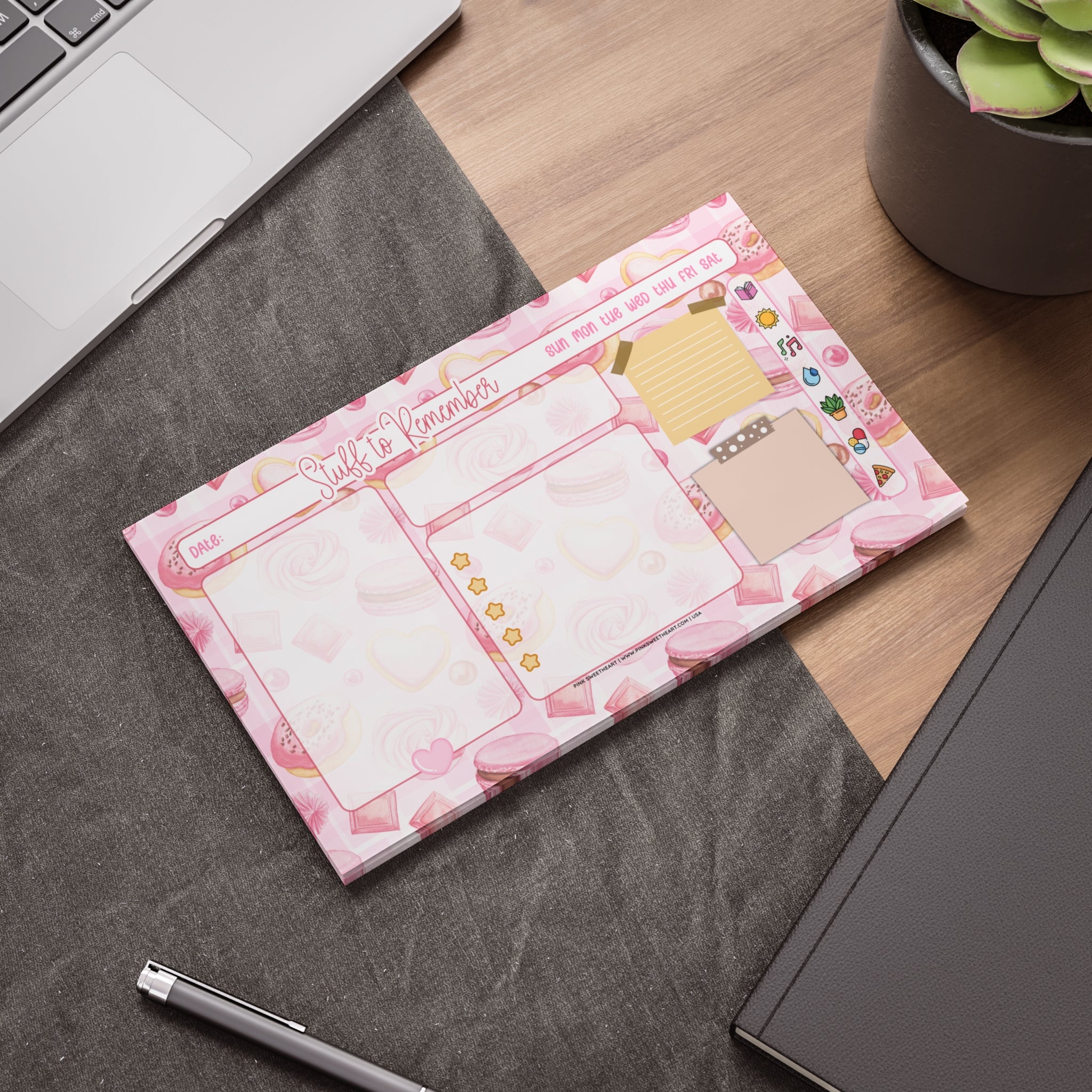 Cookie Donuts & Macarons Sticky Note Pad