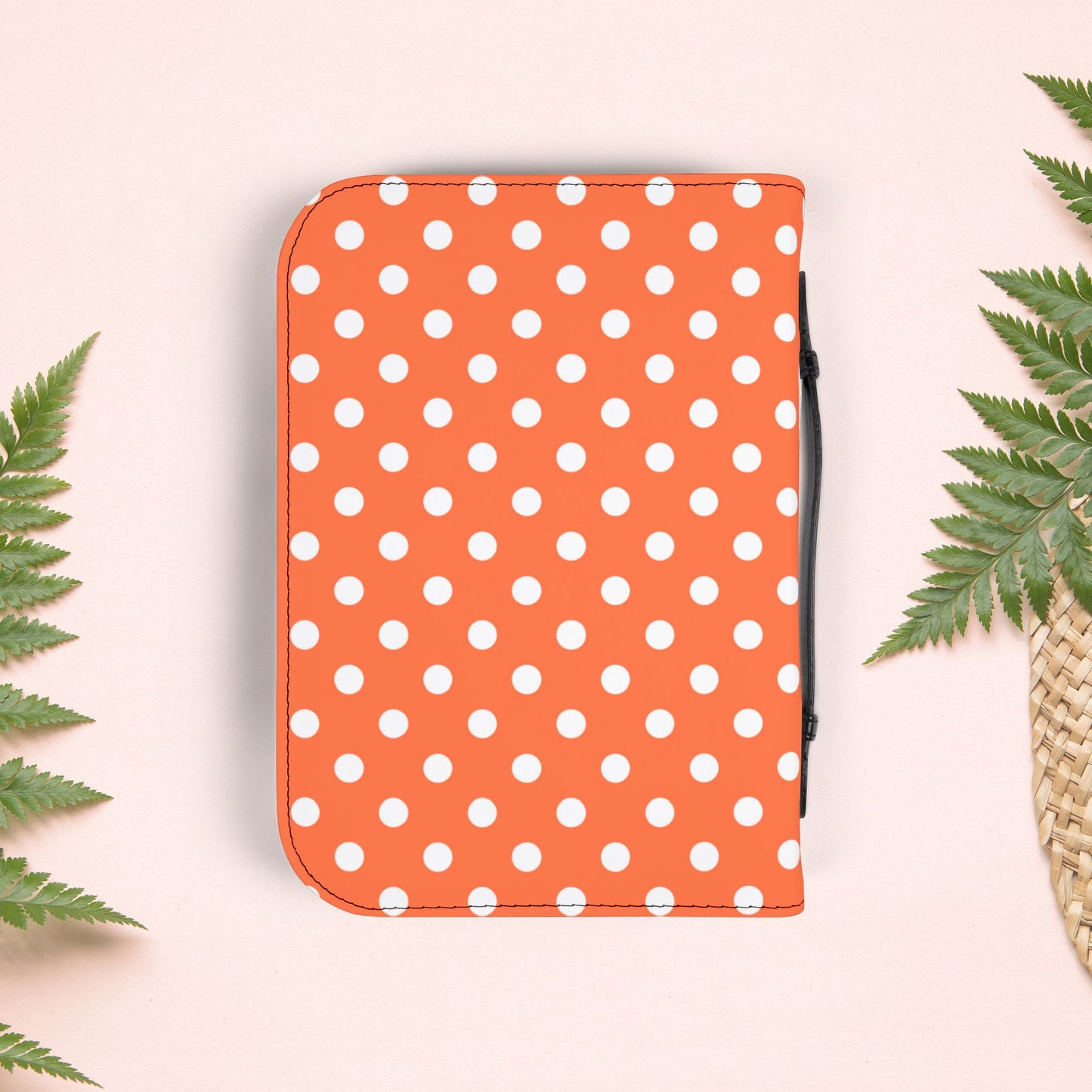 Orange Coral Polka Dot Book Cover