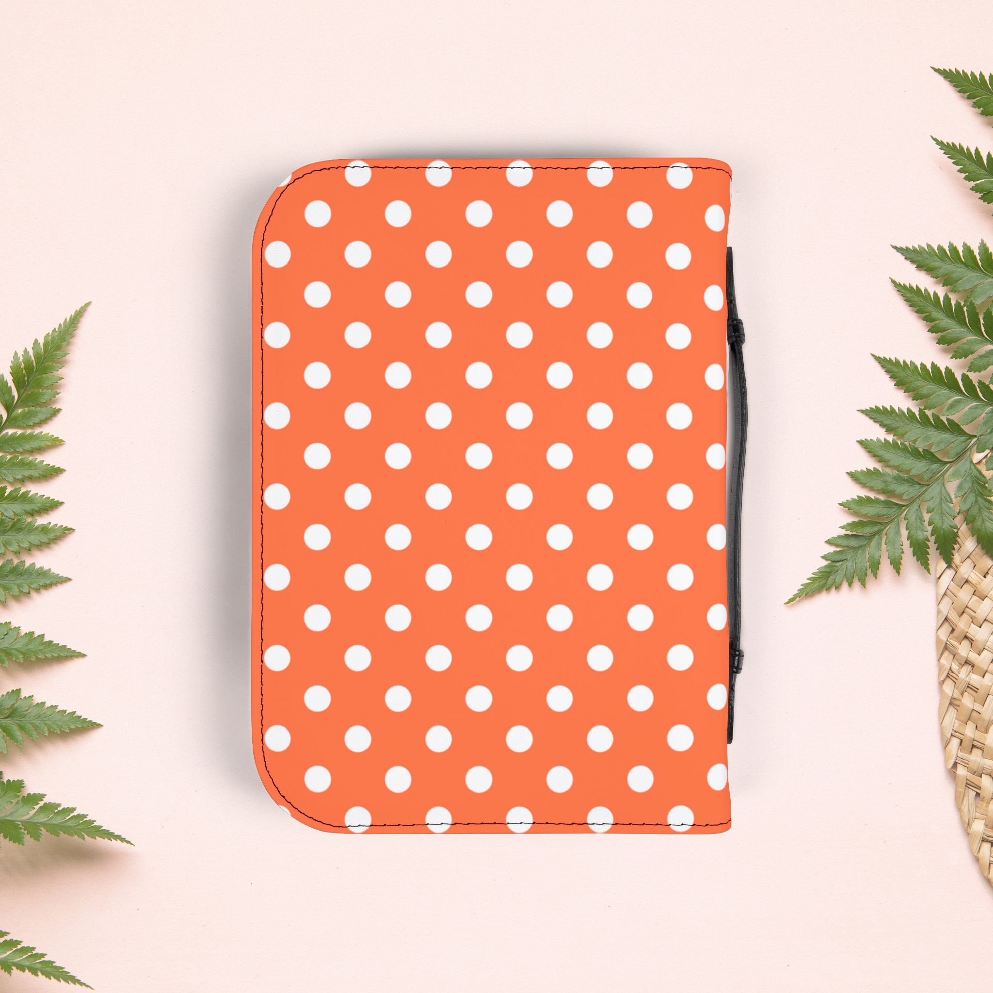 Orange Coral Polka Dot Book Cover