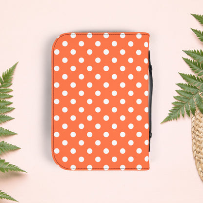 Orange Coral Polka Dot Book Cover