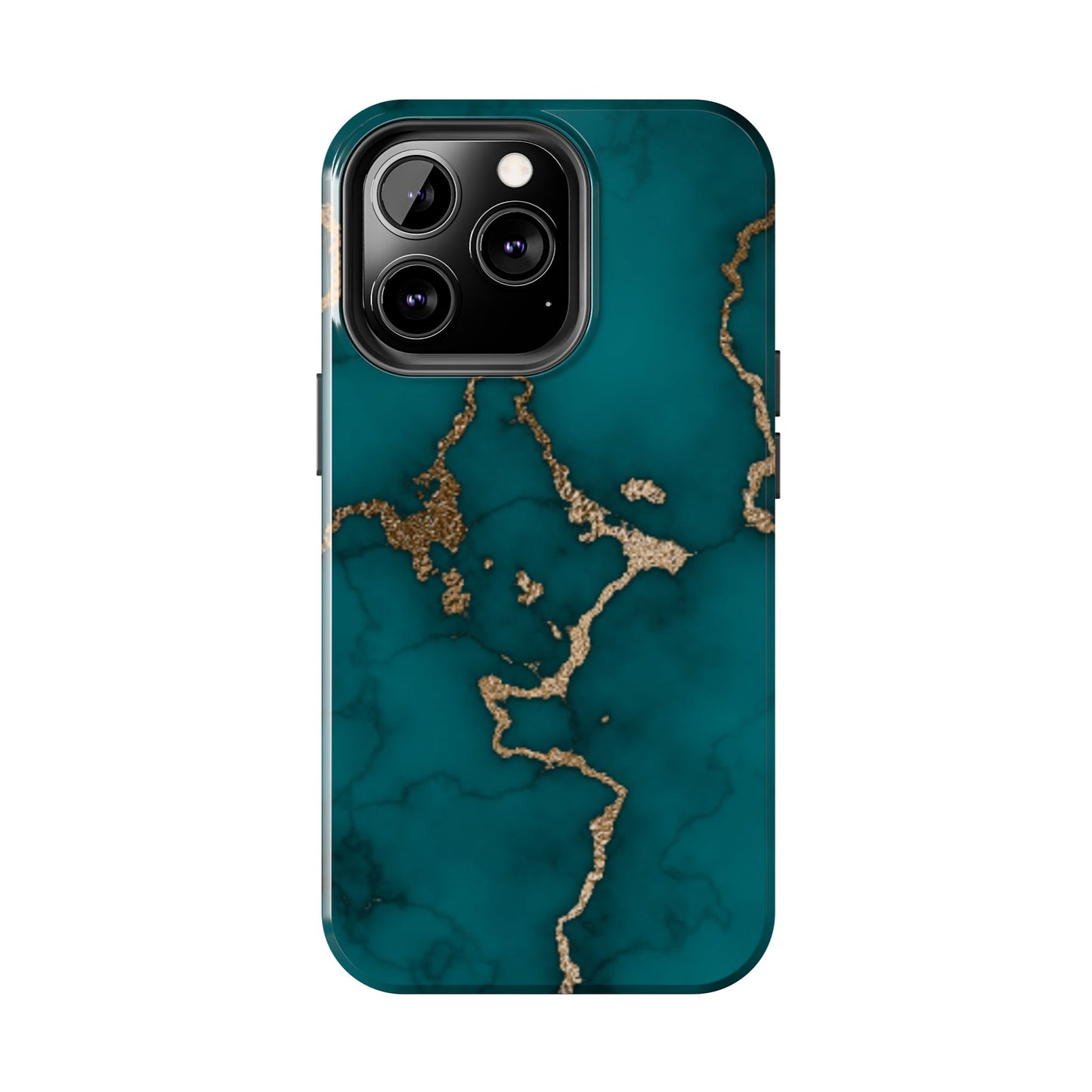 Green & Gold Marble Phone Case