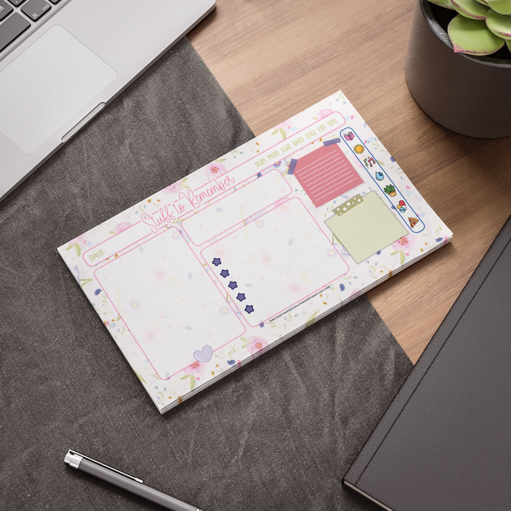 Soft Sweet Florals Sticky Note Pad