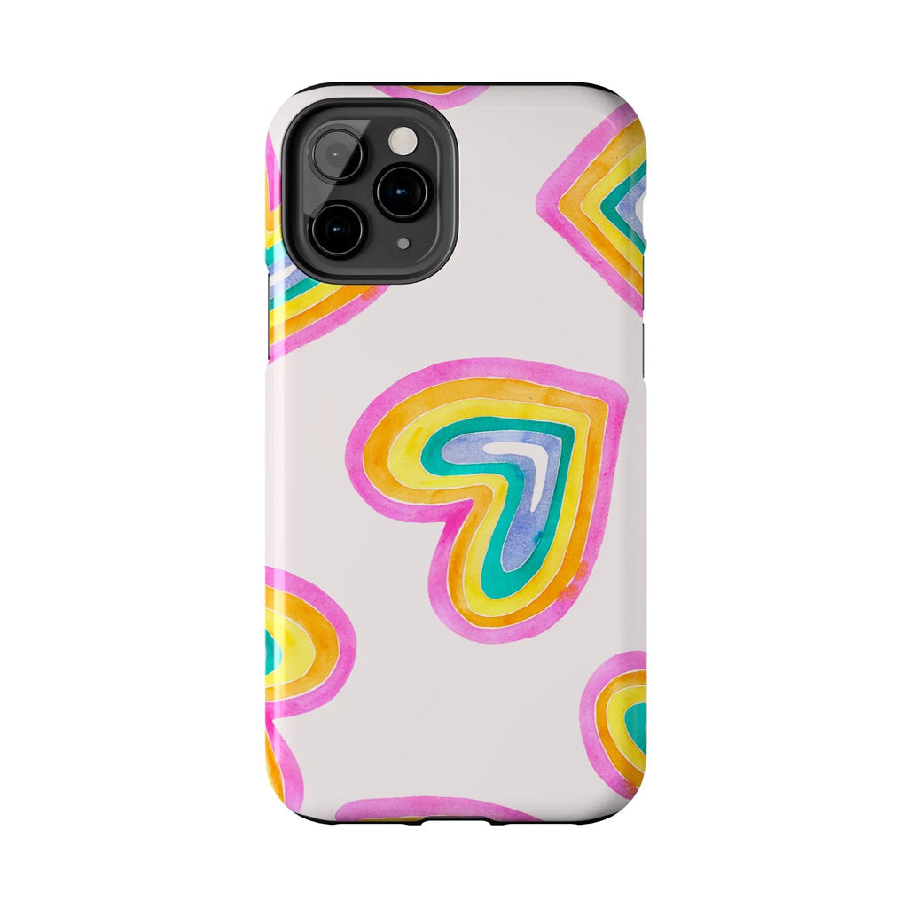 Rainbow Hearts Phone Case (Apple & Android) - Pink Sweetheart