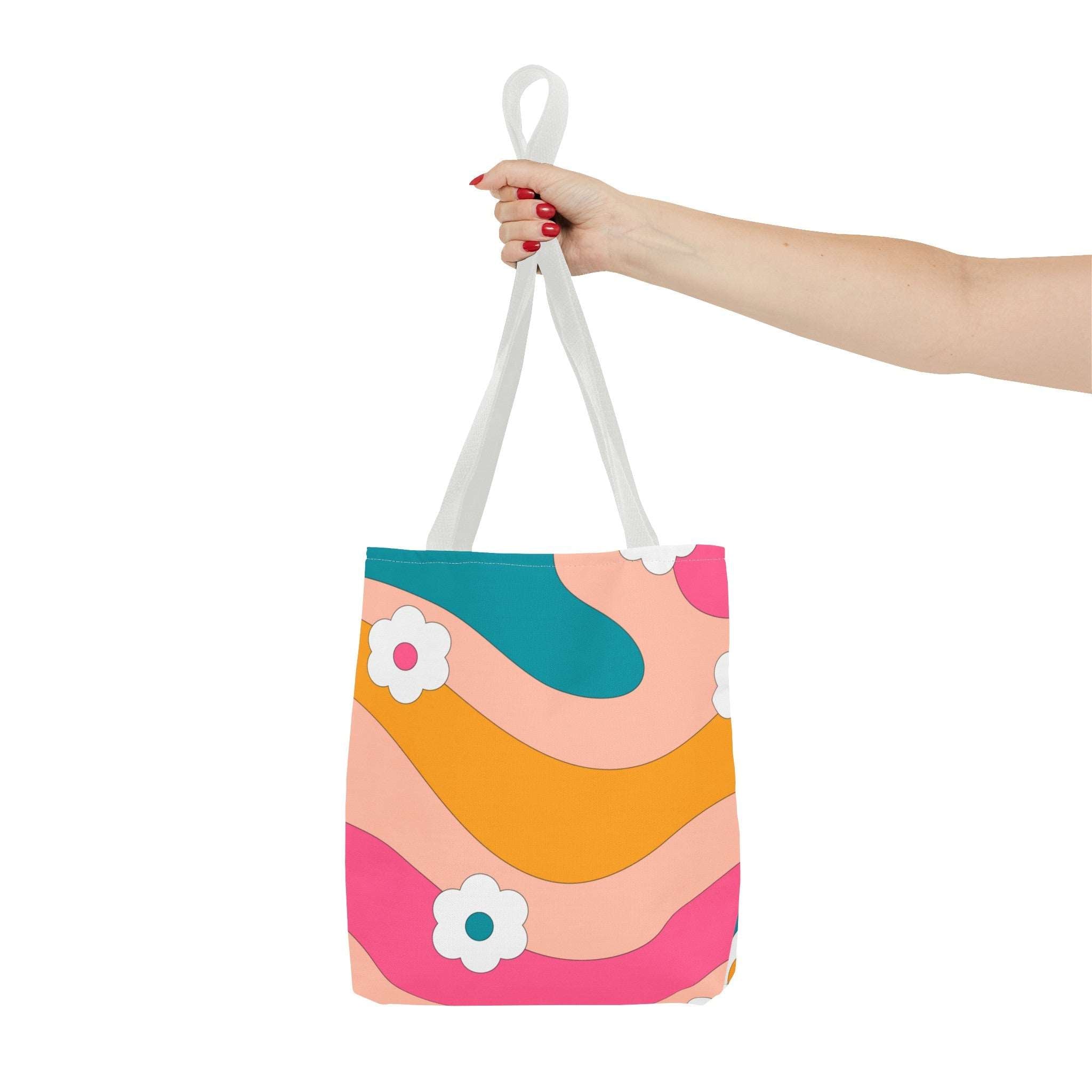 70s Floral Retro Aesthetic Tote Bag