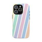 Pretty Pastel Lines Phone Case (Apple & Android) - Pink Sweetheart