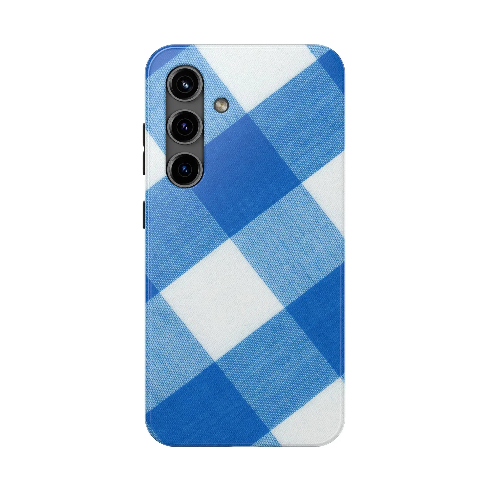 Classic Blue Gingham Phone Case (Apple & Android) - Pink Sweetheart