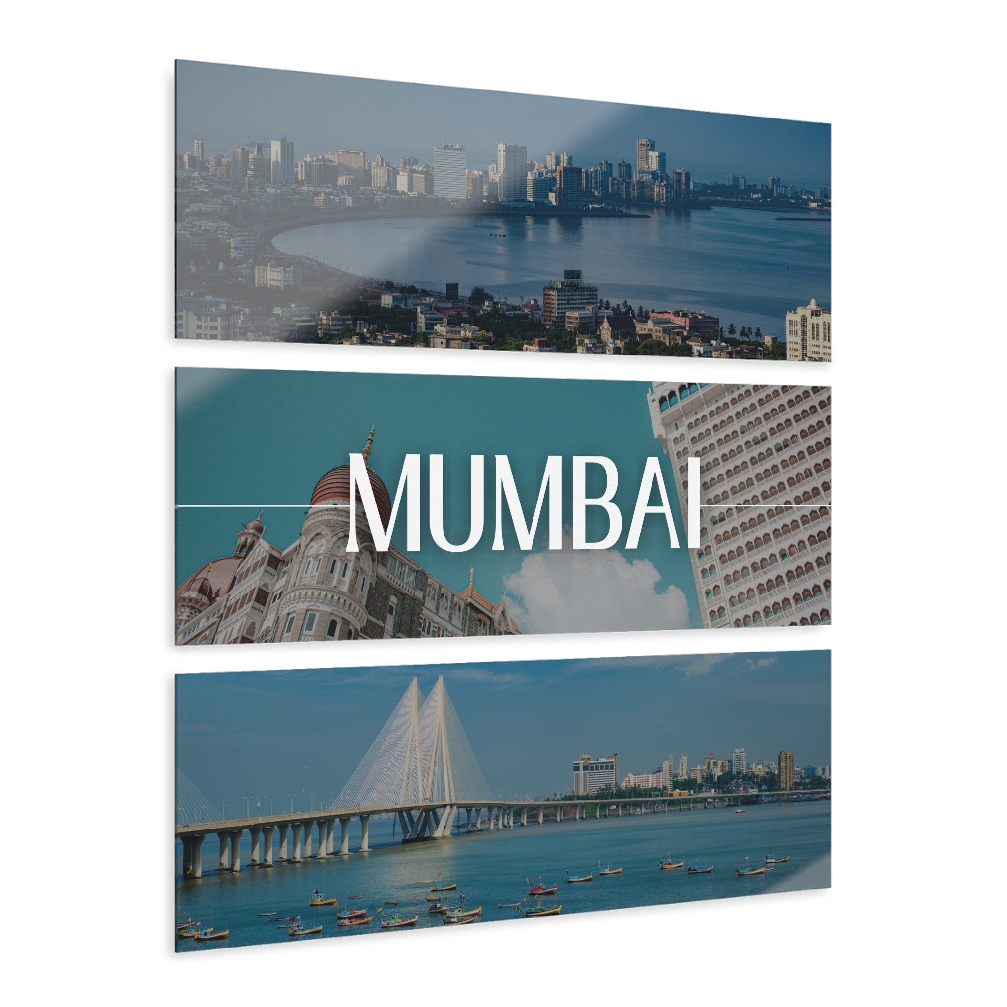 Mumbai Skyline Acrylic Prints (Triptych)