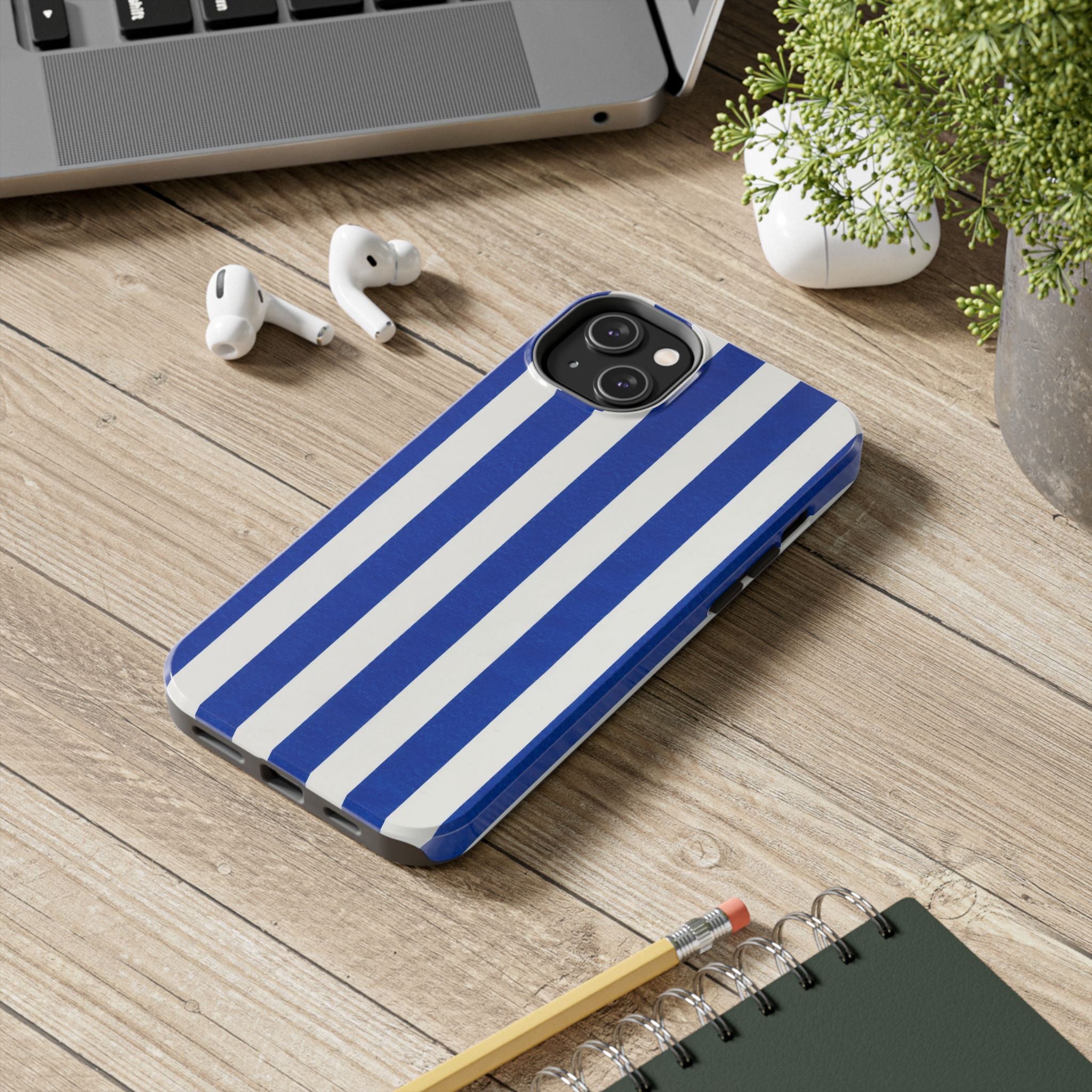 Blue & White Stripes Phone Case (Apple & Android)