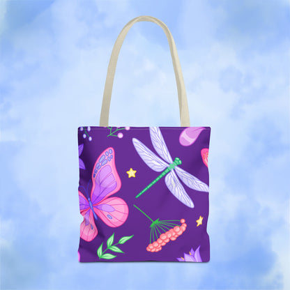 Purple Butterfly Forest Tote Bag