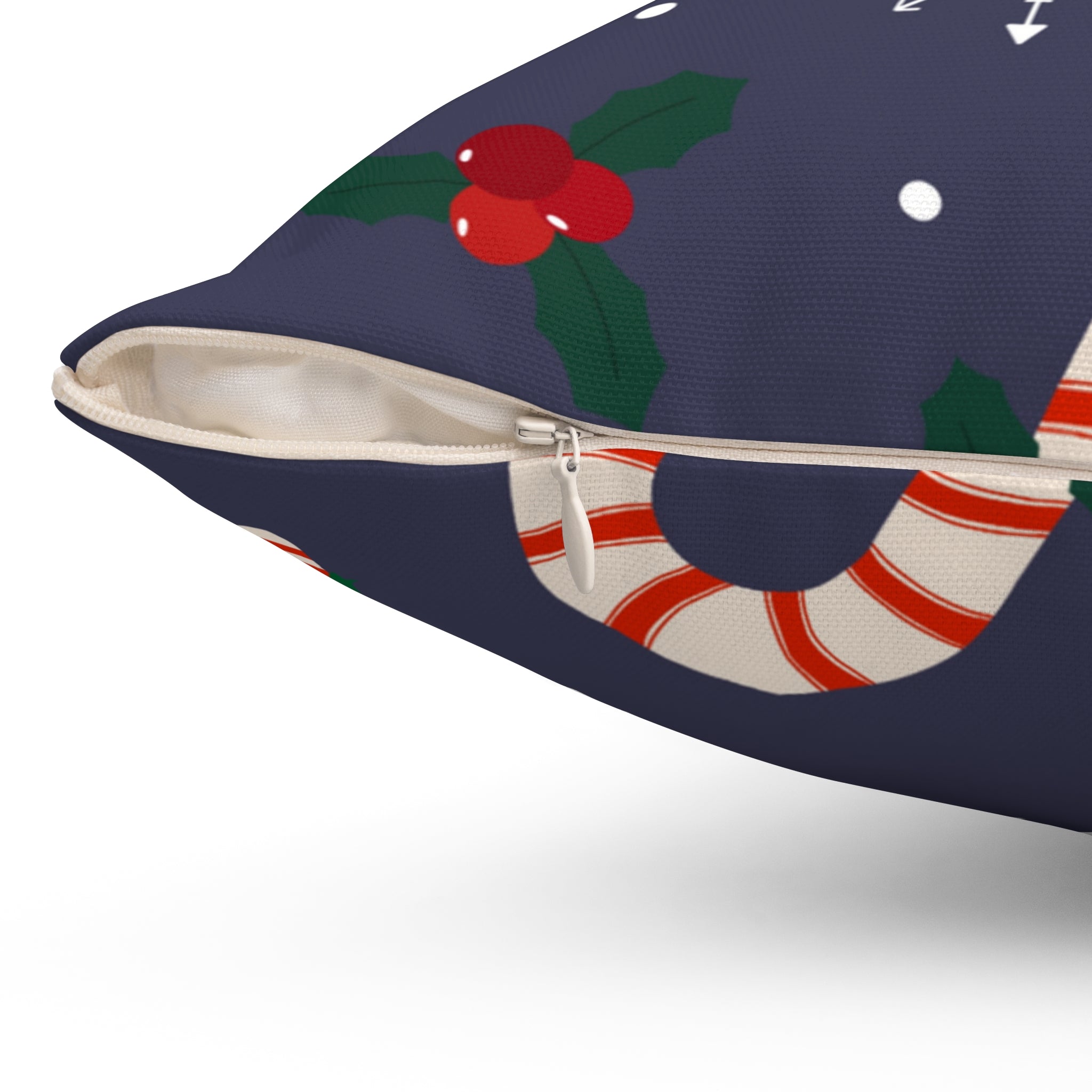 Winter Peppermint Candy Square Pillow