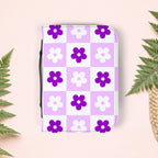 Checkered Orchid Floral Book Cover