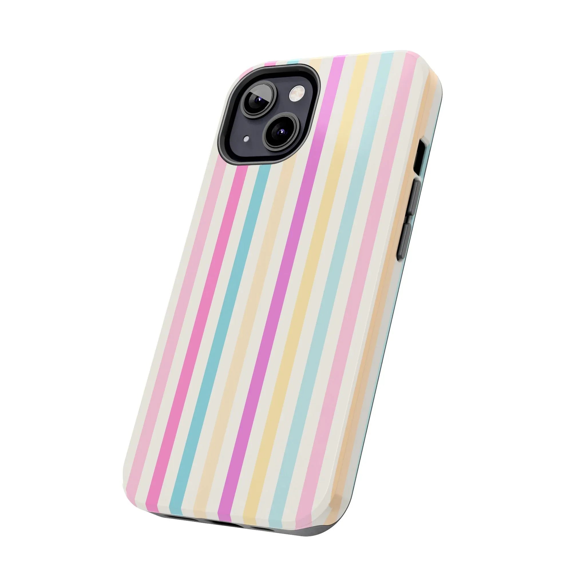 Pastel Candy Stripes Phone Cases (Apple & Android) - Pink Sweetheart