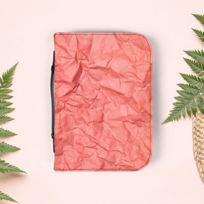 Wrinkled Red Coral Paper Book Cover