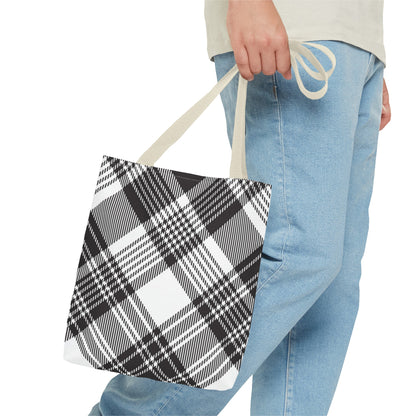 Black Check Tote Bag