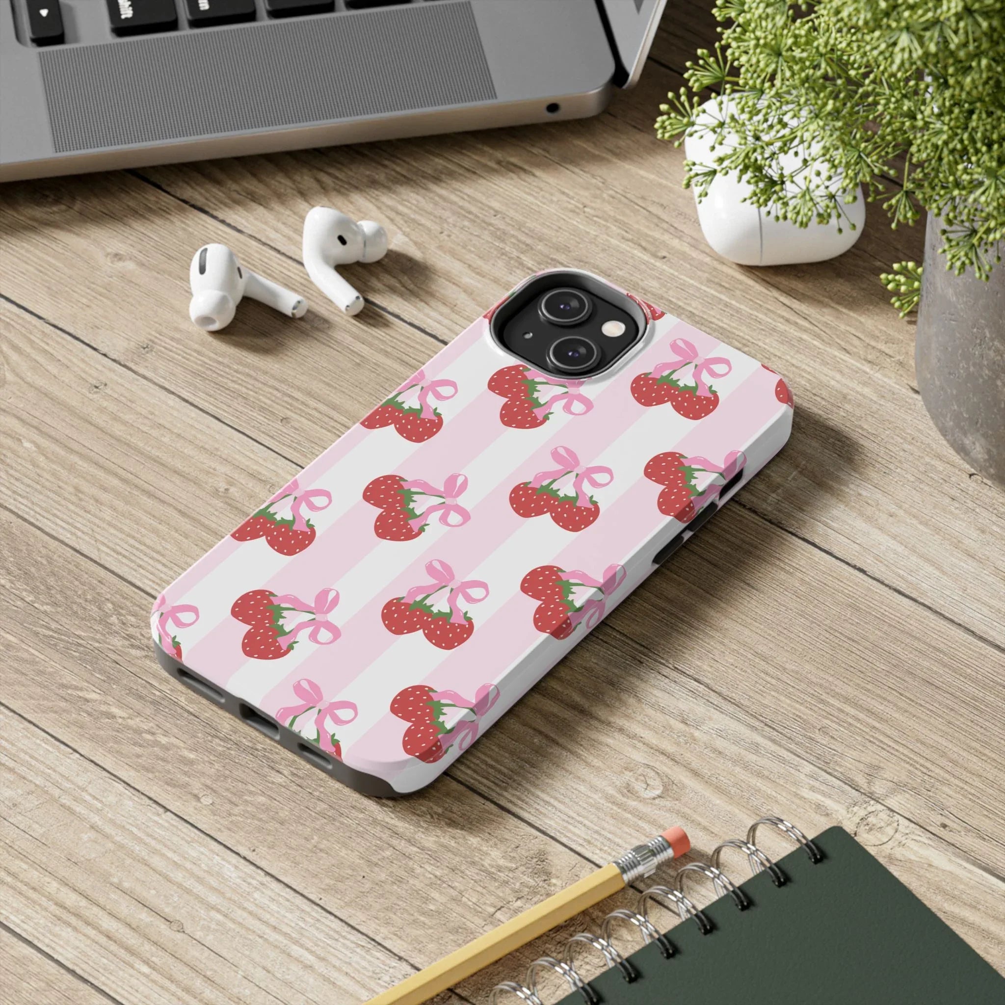 Strawberry Cherries Phone Case (Apple & Android) - Pink Sweetheart