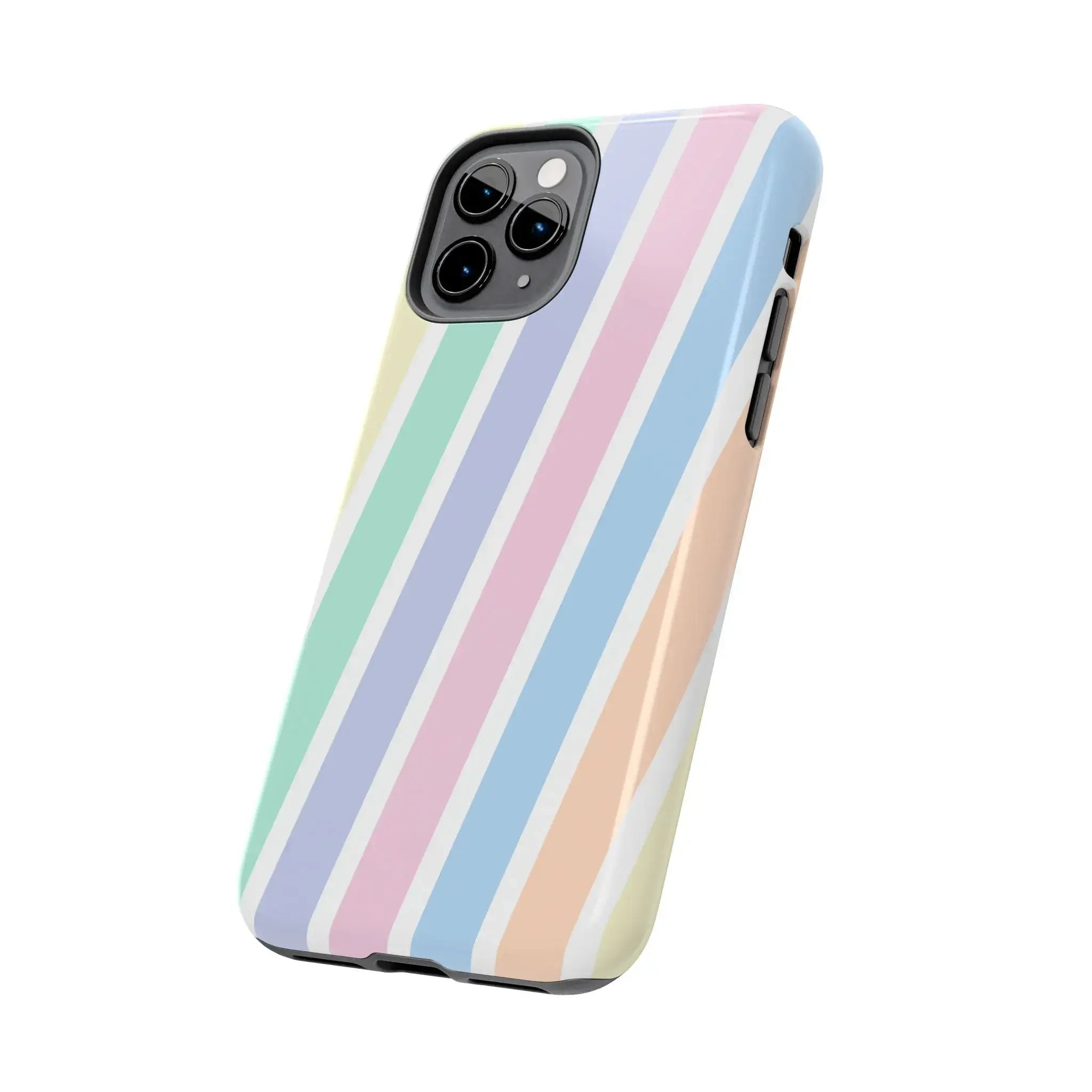 Pretty Pastel Lines Phone Case (Apple & Android) - Pink Sweetheart