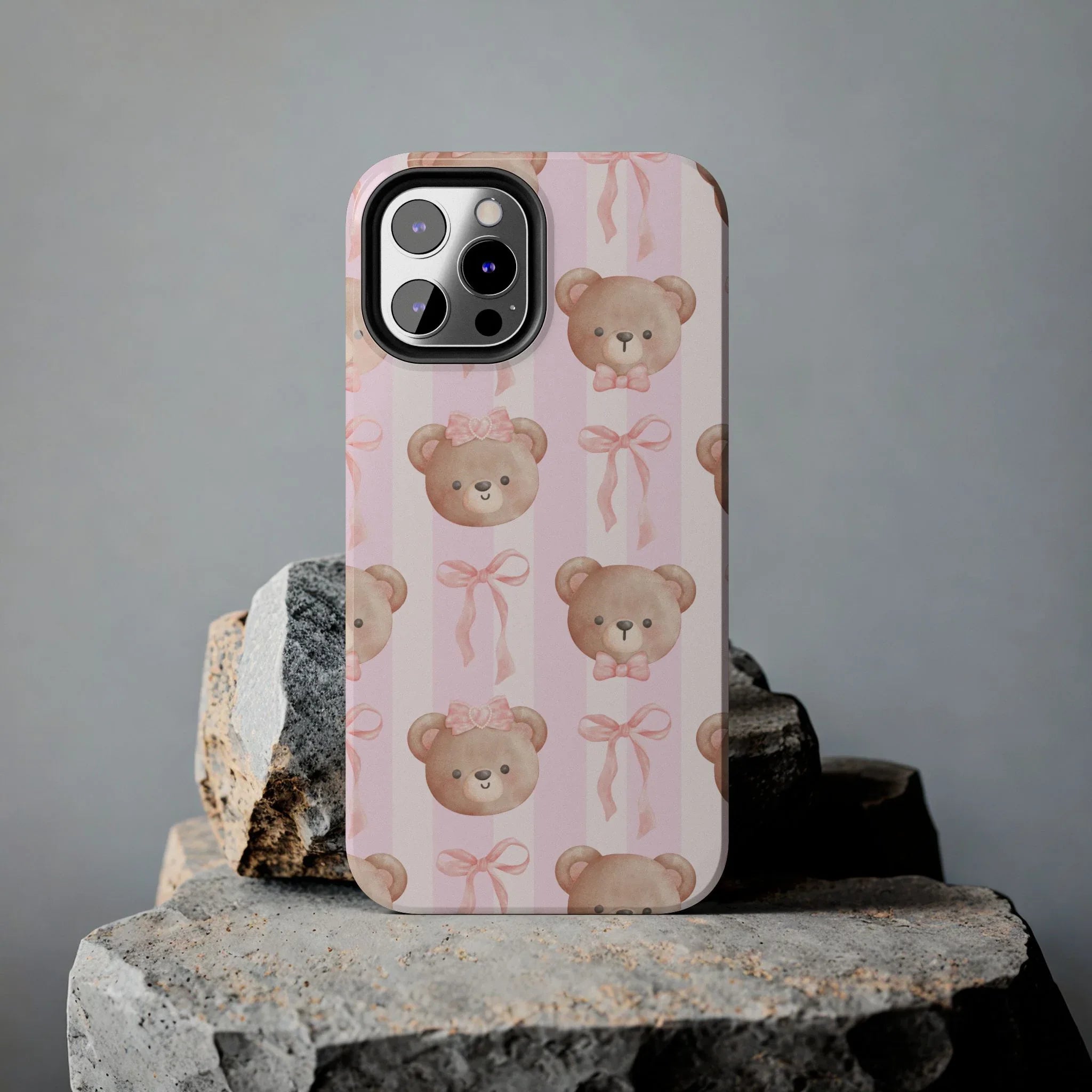 Cuddly Teddy Bear Phone Case (Apple & Android) - Pink Sweetheart