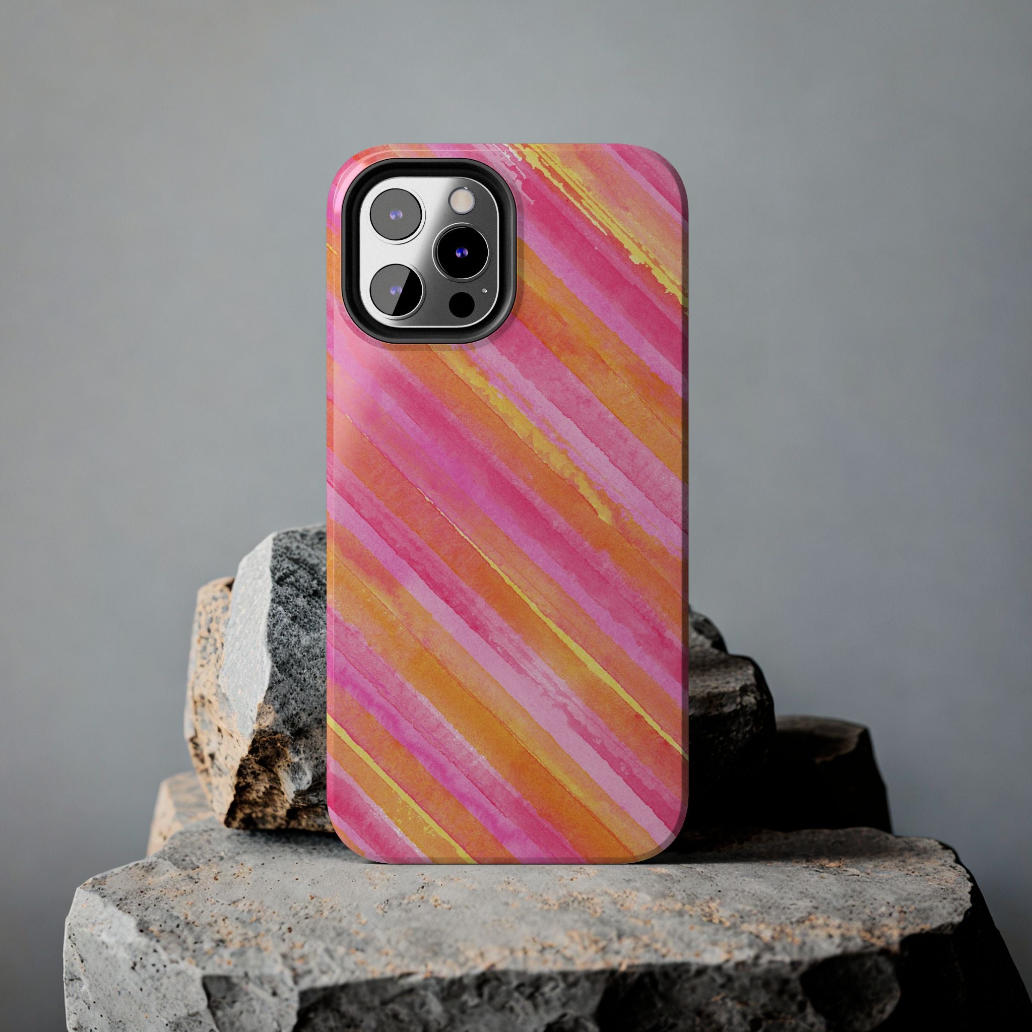 Pink Lemon Stripes Phone Case (Apple & Android)