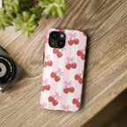 Strawberry Cherries Phone Case (Apple & Android) - Pink Sweetheart