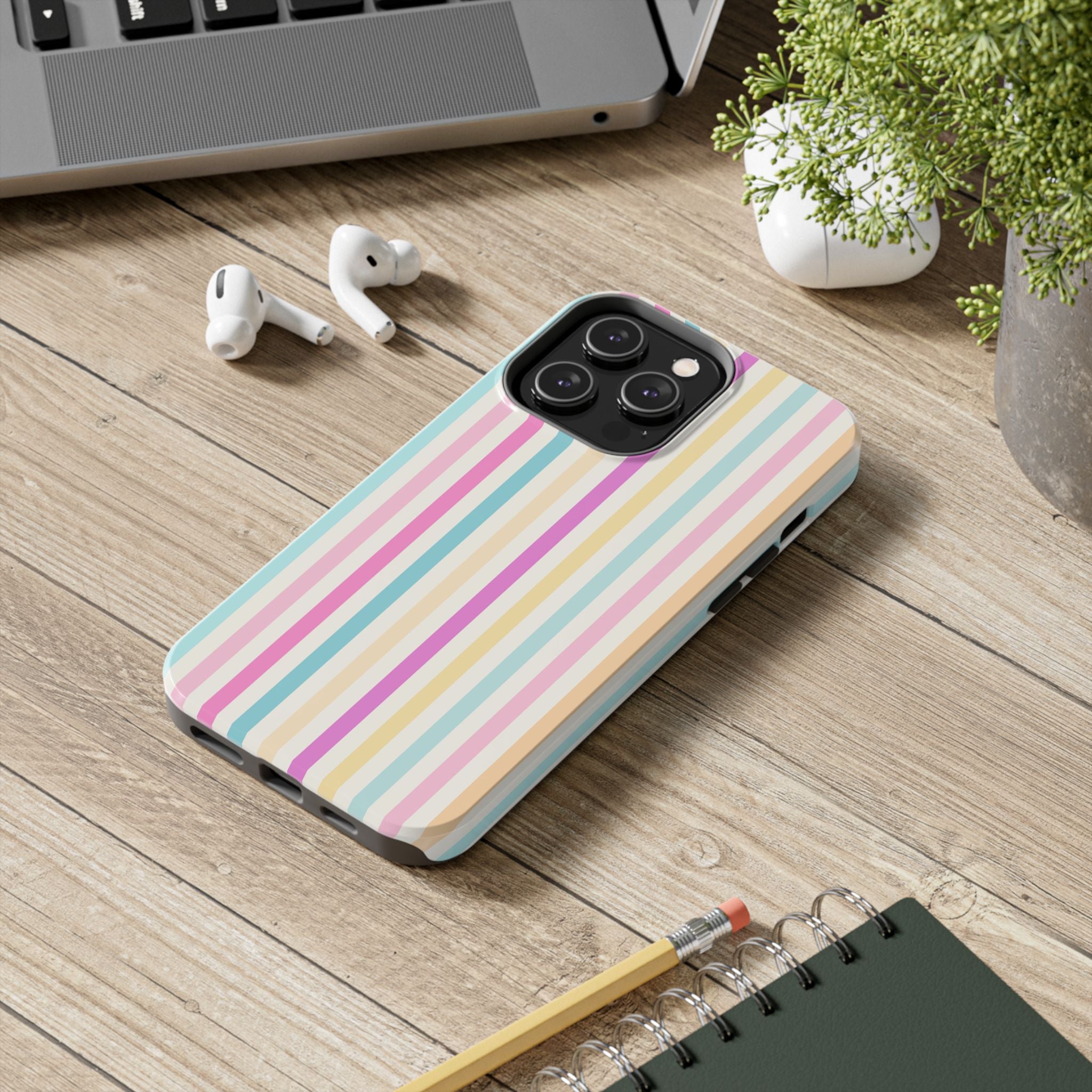 Pastel Candy Stripes Phone Cases (Apple & Android)