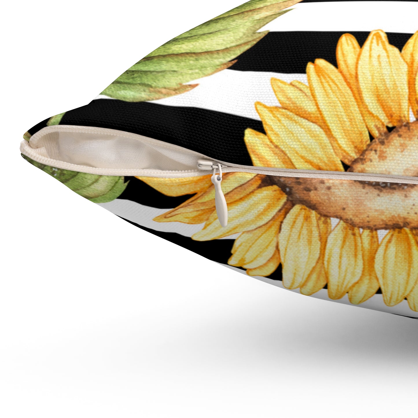 Stripes & Sunflowers Square Pillow