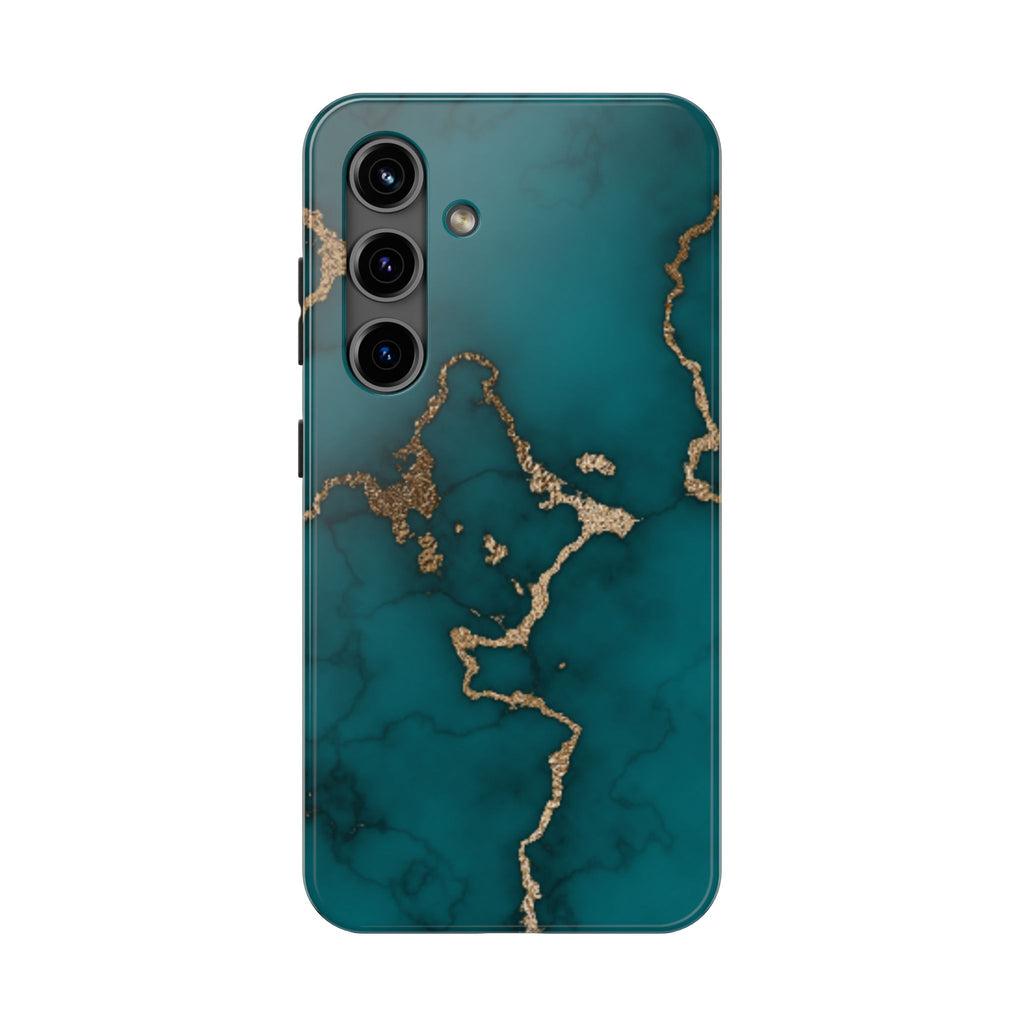 Green & Gold Marble Phone Case (Apple & Android)