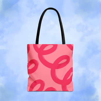 Red Spiral Loops Tote Bag