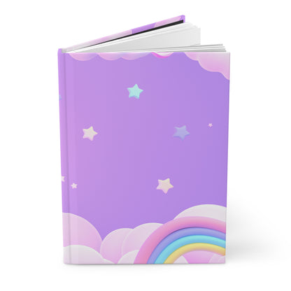 Cuaderno mate de tapa dura del universo arcoíris 