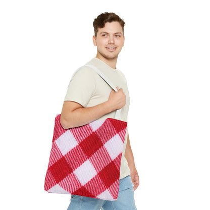 Red & White Checked Tote Bag