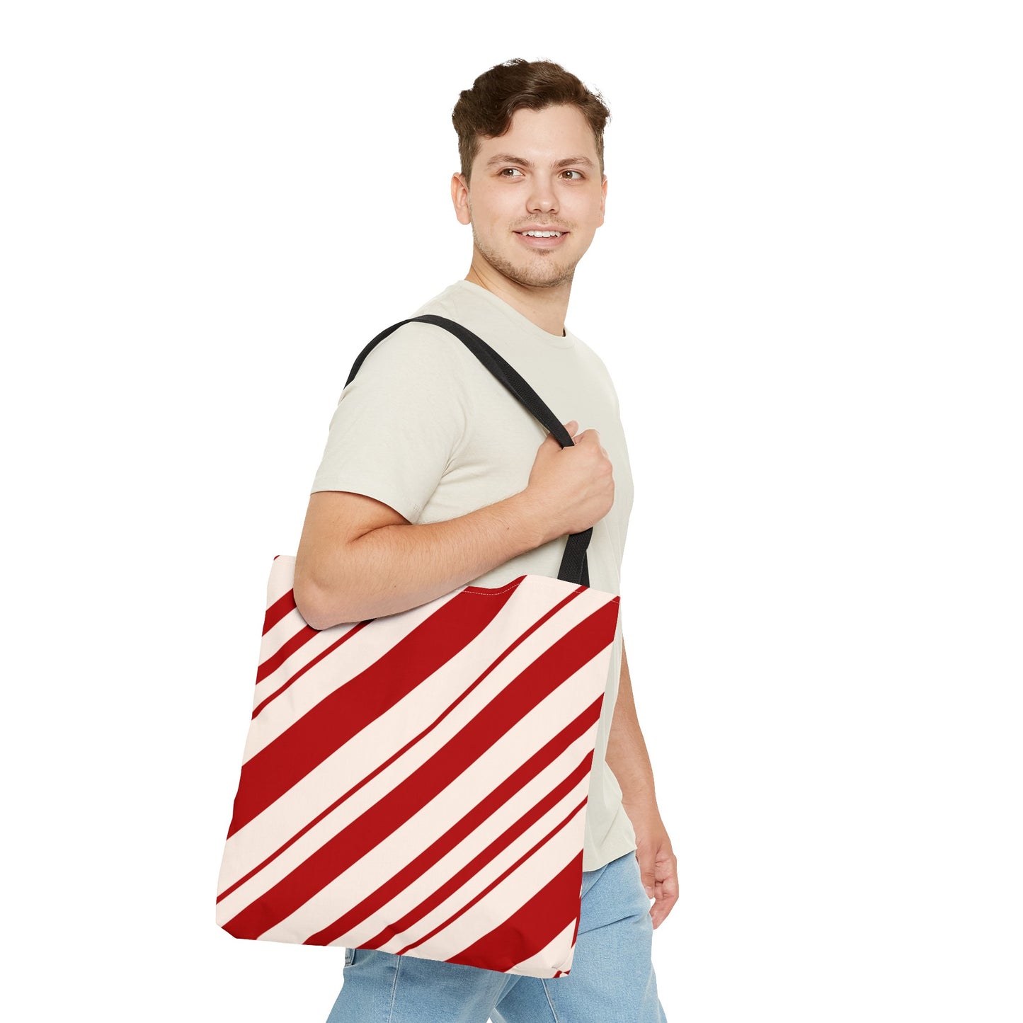 Peppermint Candy Cane Tote Bag