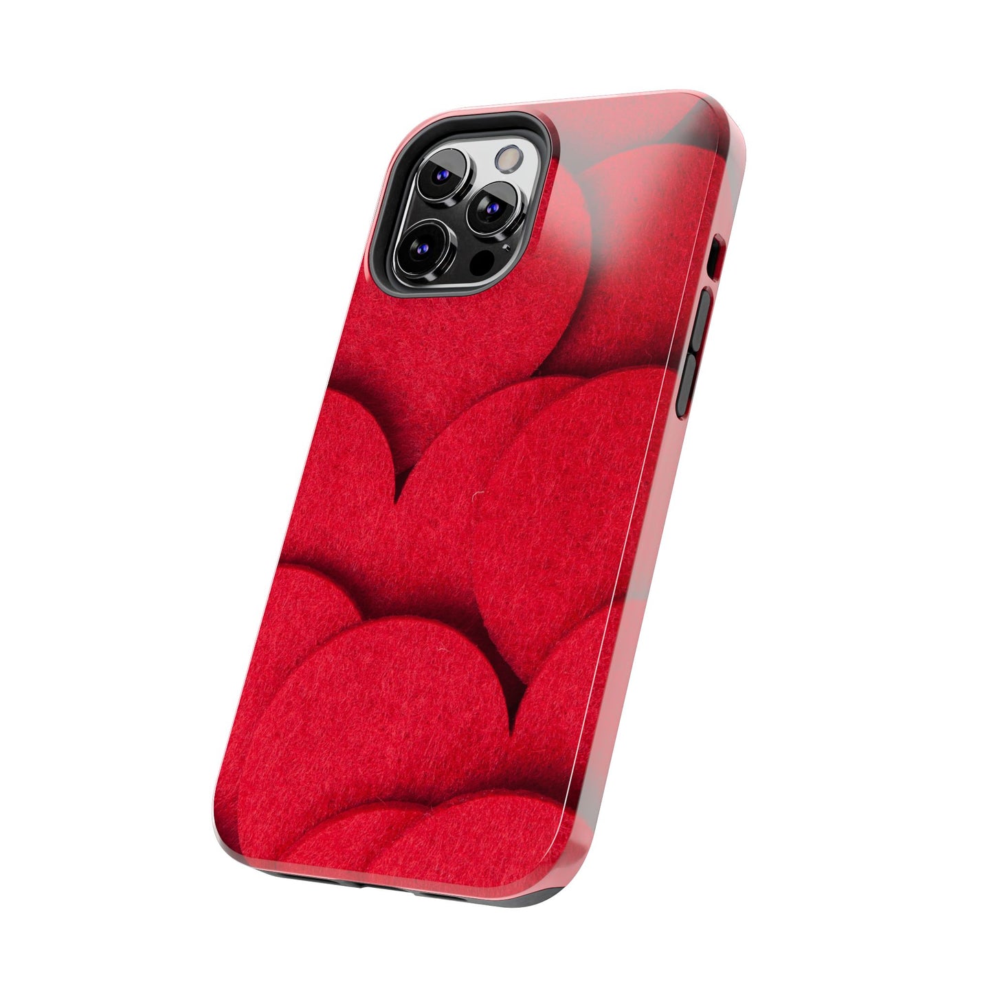 Big Red Felt Hearts Phone Case