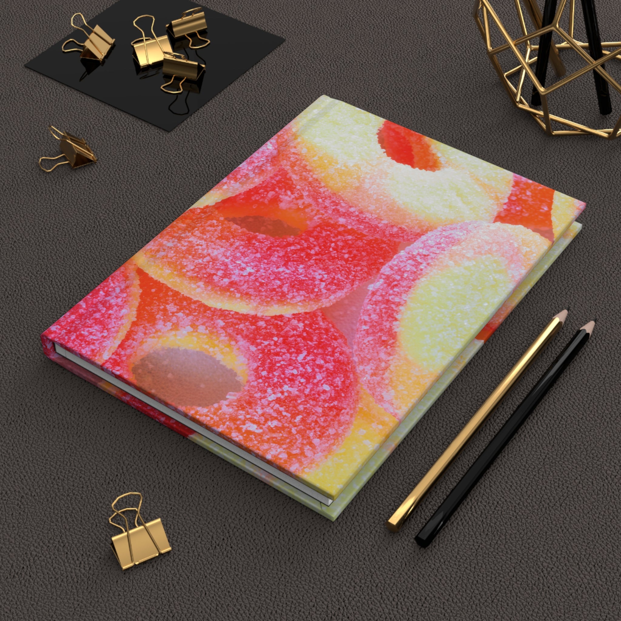 Peach Candy Rings Hardcover Matte Journal