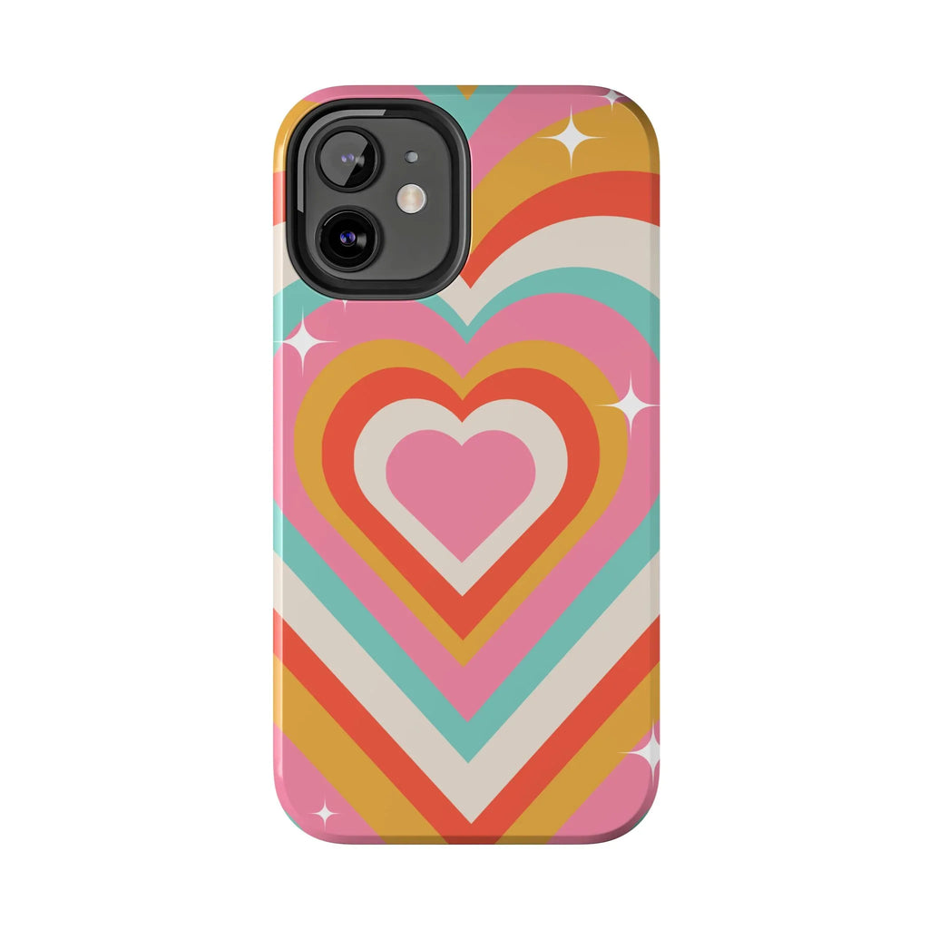 Psychedelic Hearts Phone Case (Apple & Android) - Pink Sweetheart