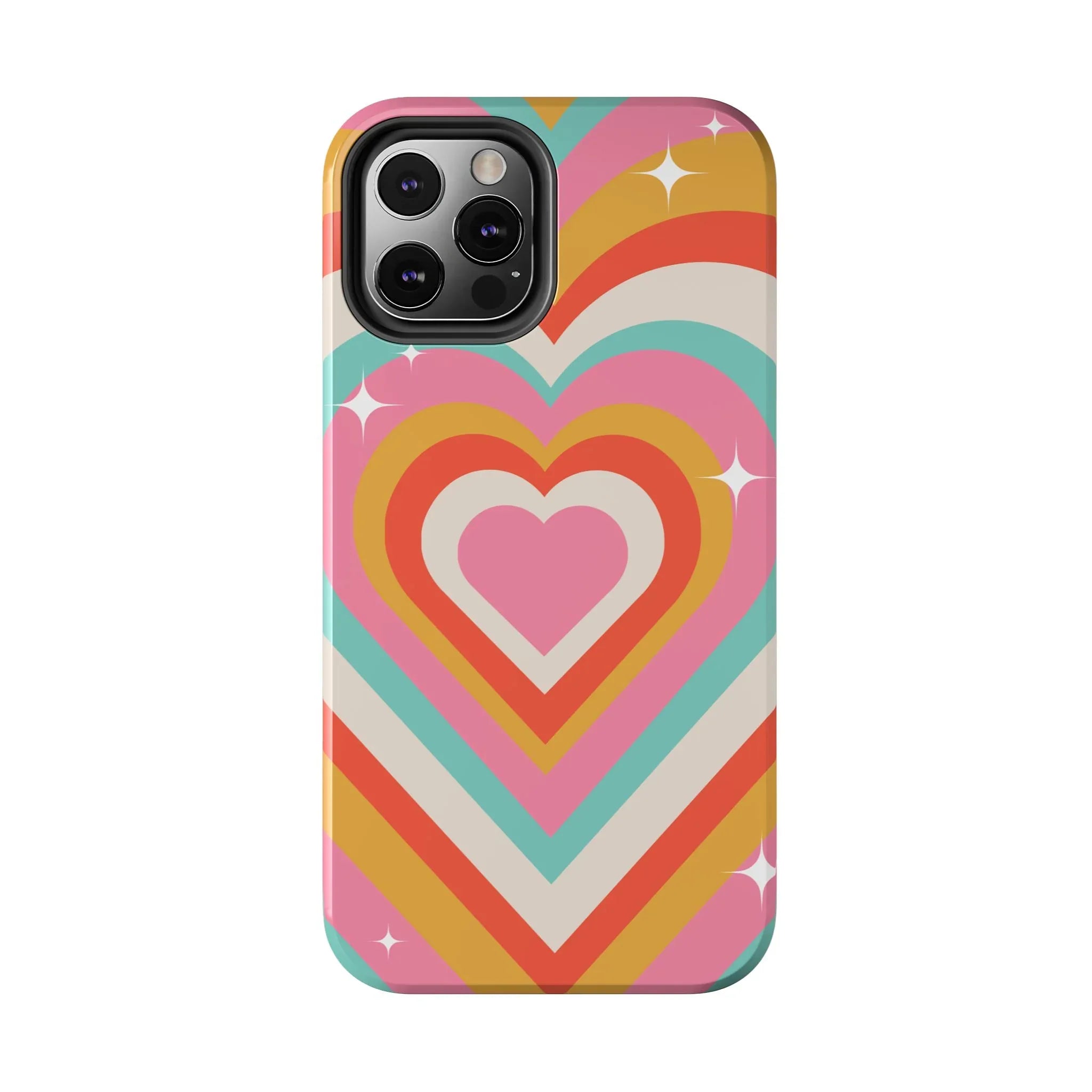 Psychedelic Hearts Phone Case (Apple & Android) - Pink Sweetheart