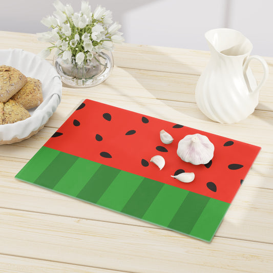 Watermelon Slice Glass Cutting Board