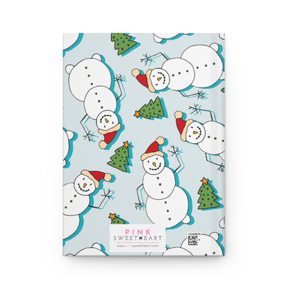 Jolly Winter Snowman Cuaderno mate de tapa dura
