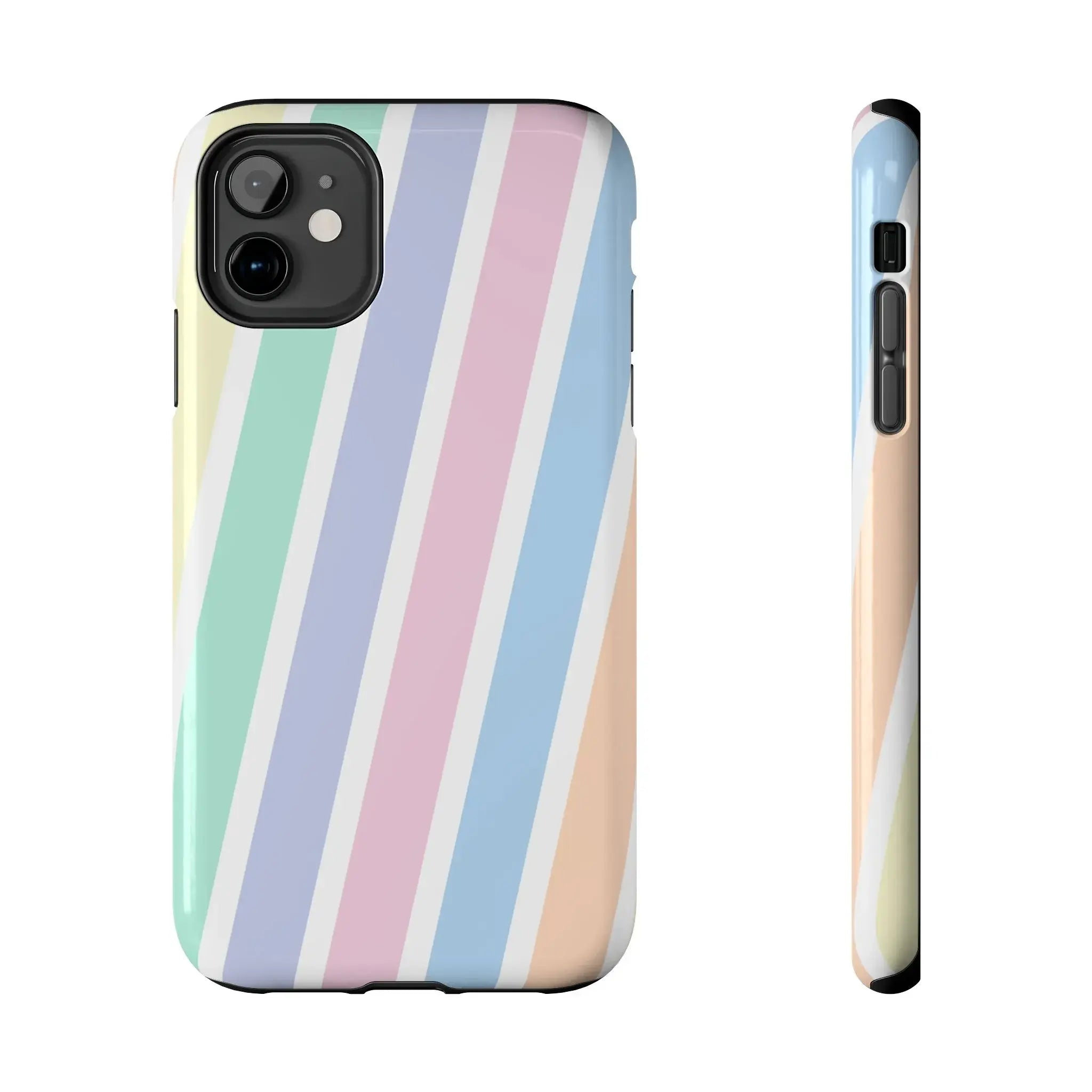 Pretty Pastel Lines Phone Case (Apple & Android) - Pink Sweetheart