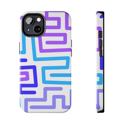 Abstract Neon Maze Phone Case