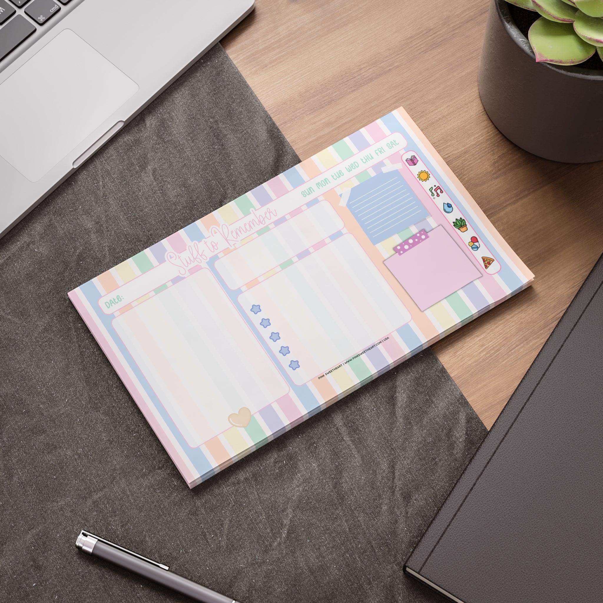 Pastel Stripes Sticky Note Pad