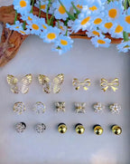 Golden Butterfly Clog Charms Set - Pink Sweetheart