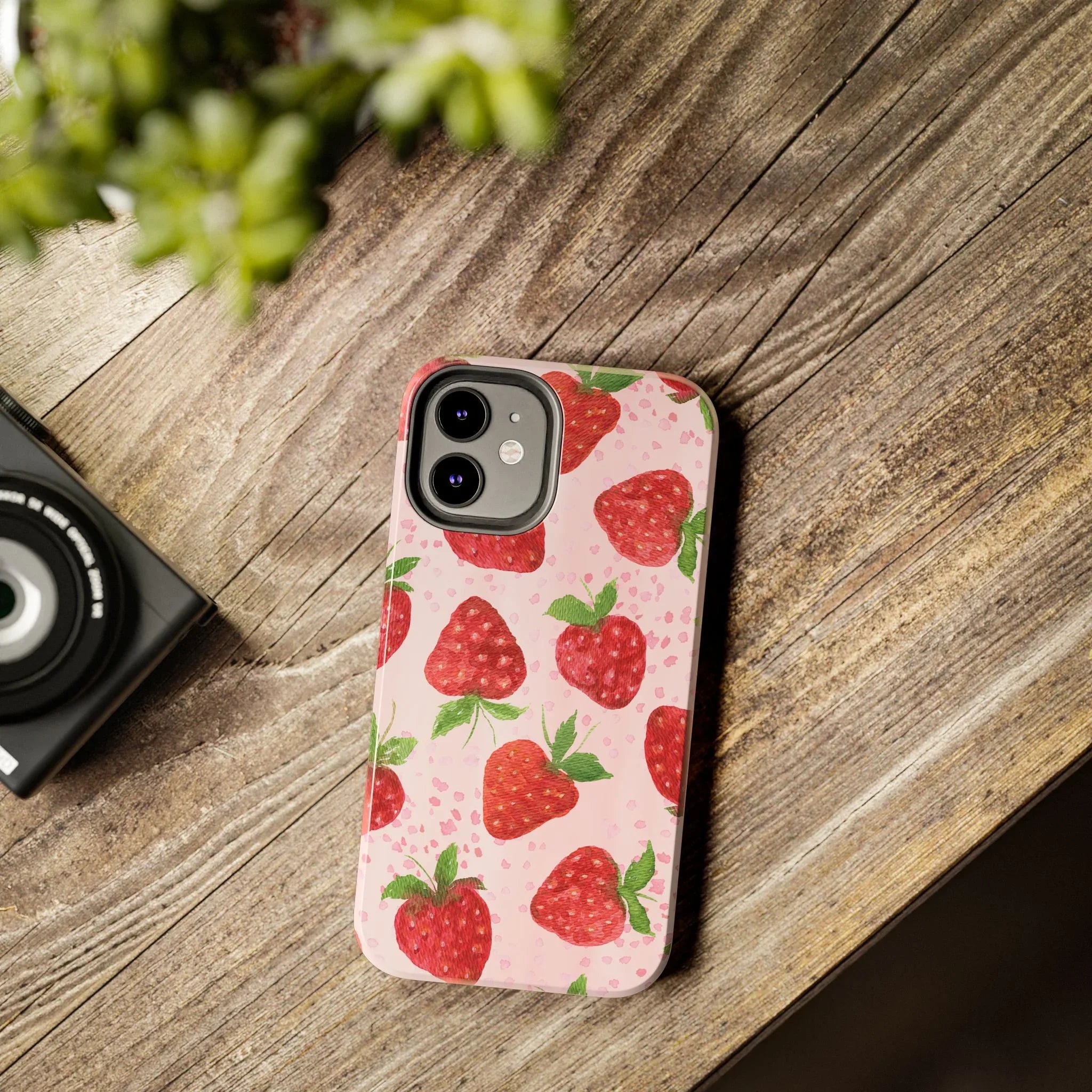Cute Strawberries Phone Case (Apple & Android) - Pink Sweetheart