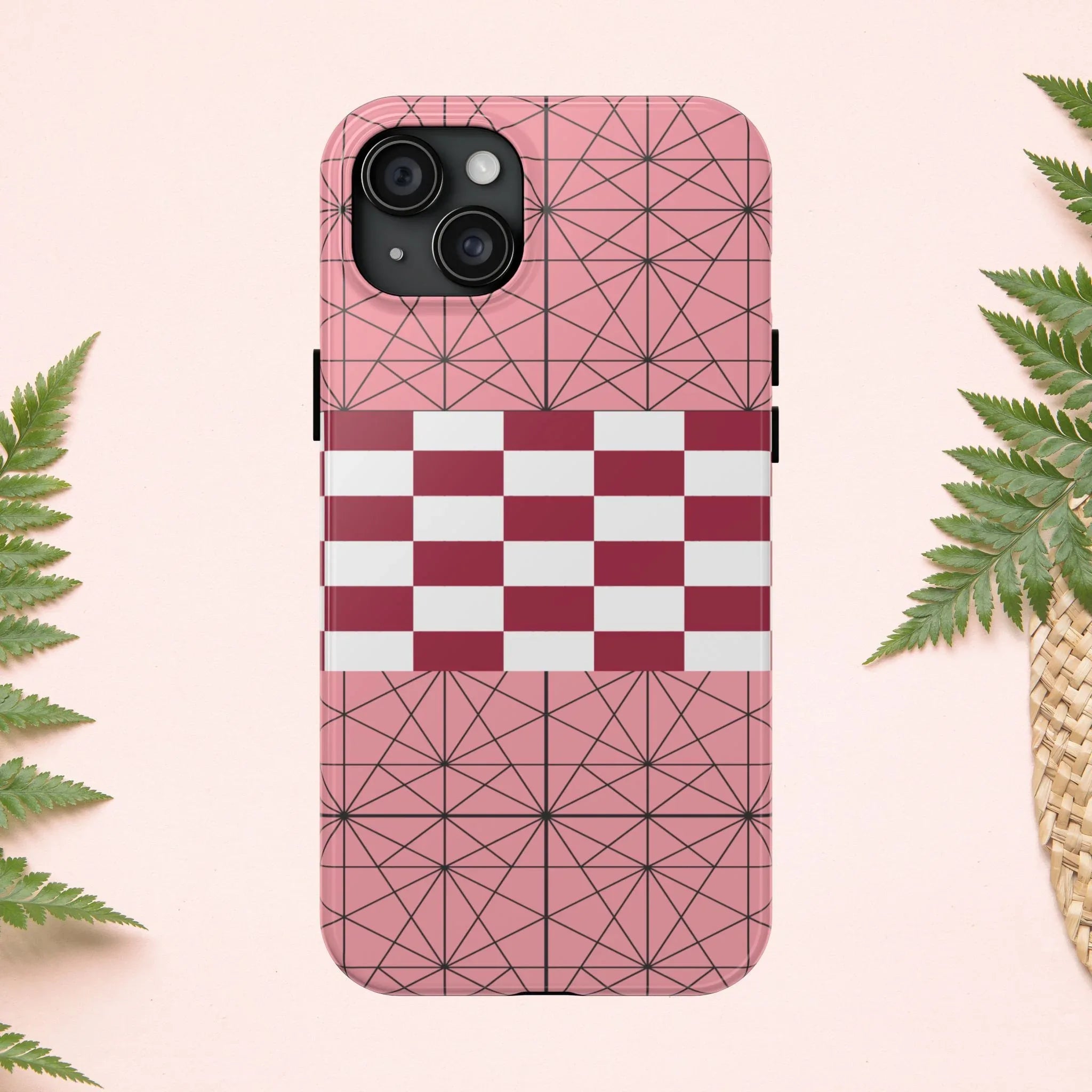 Geometric Kimono Tough Phone Case (Apple & Android) - Pink Sweetheart