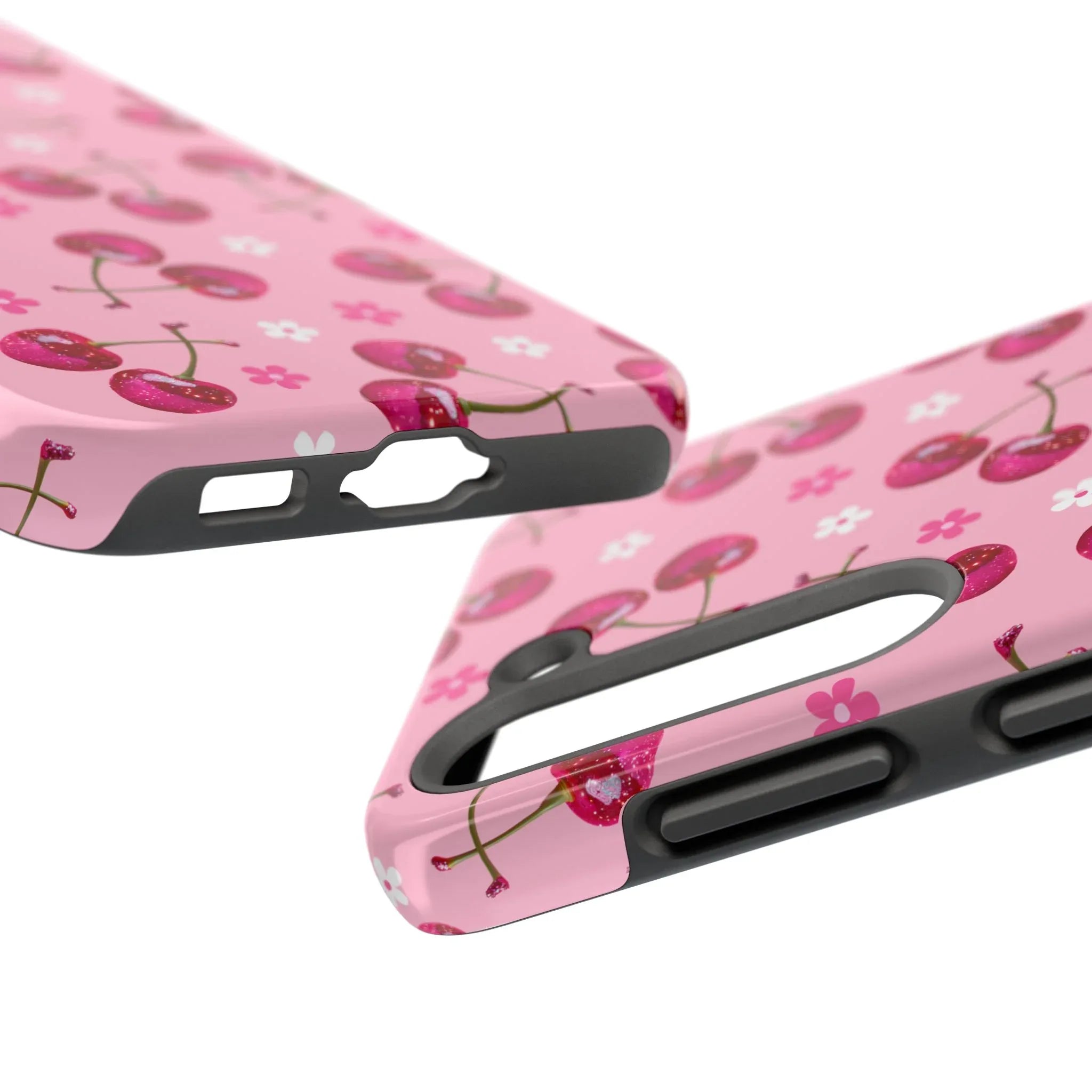 Pink Cherry Sparkle Pattern Tough Phone Case (Apple & Android) - Pink Sweetheart
