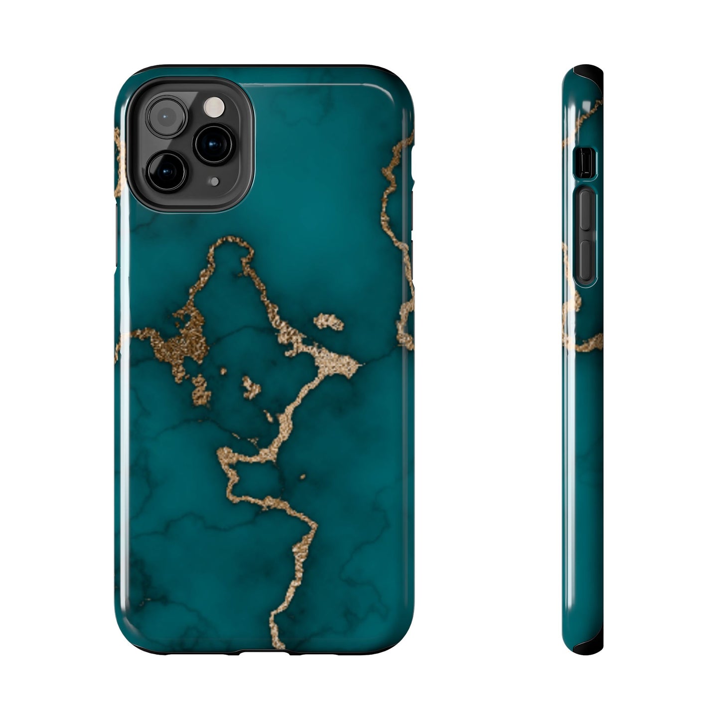 Green & Gold Marble Phone Case