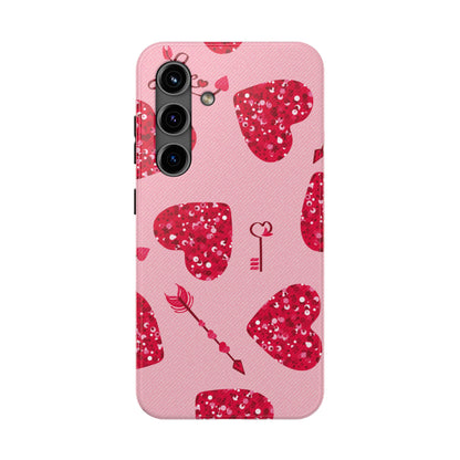 Sparkling Red Hearts Phone Case